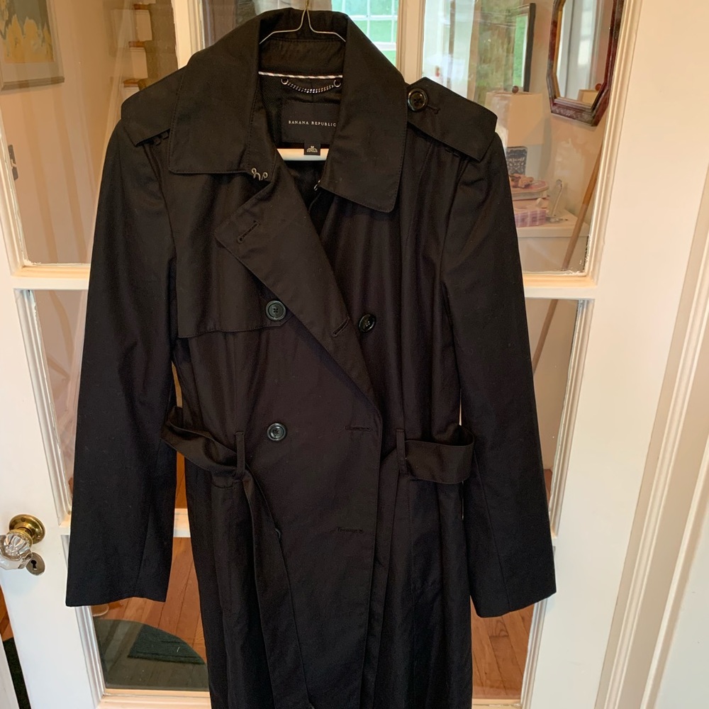 Banana Republic black trench coat New w/o tags